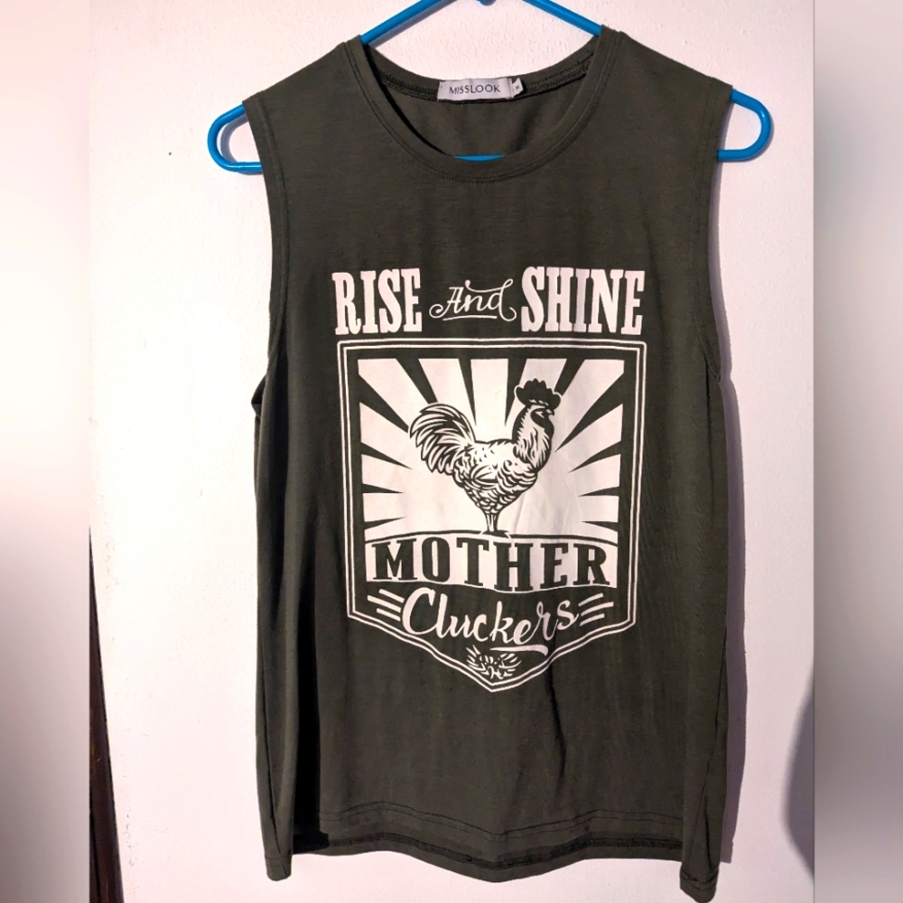 Green Sleeveless Graphic Tee